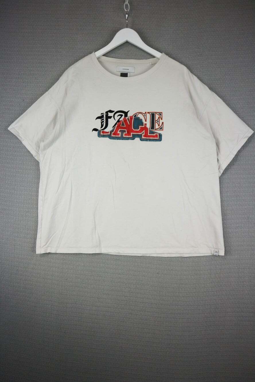 FACETASM FACE Graphic T-Shirt Off White Size 5 Cotton Short Sleeve Tee XXL